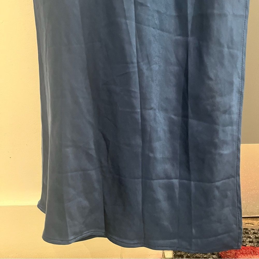 NWT Runaway the Label Maxi Midi Dress Navy Havanna Cowl Neck Wedding Guest sz L - Picture 6 of 11